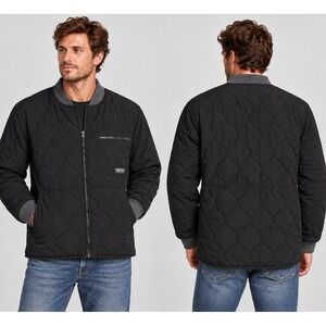 Burton Jacket Mens XXL Black Quilted Full Zip Thermolite Living Lining Bomber